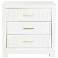 Safavieh Raina Three Drawer Greek Key Night Stand, White FOX6278A